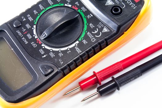 Digital multimeter isolate on white background