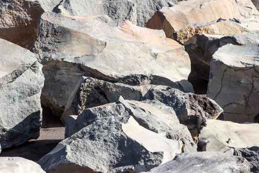 The volcanic rocks in a sicilian quarry.