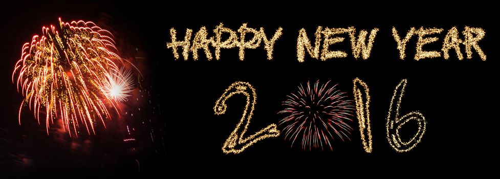 Happy New Year 2016 sparklers firework
