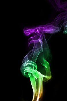 Smoke abstract background, colorful smoke of Joss stick