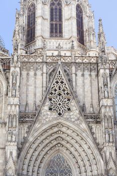 Details of Barcelona Cathedral in Gothic Quarter, Spain