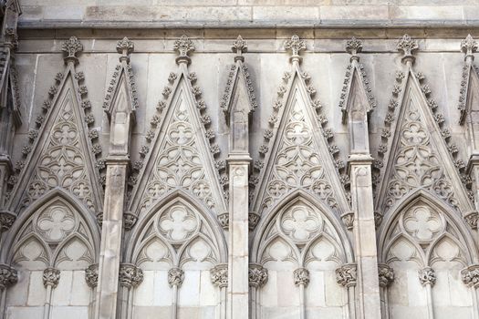 Details of Barcelona Cathedral in Gothic Quarter, Spain