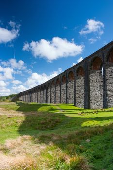 Famous Ribblehead Viaduct in Yorkshire Dales National Park,Great Britain