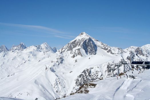 In the mountains of Dombai, Caucasus