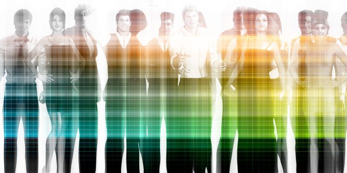 Management Team and Leader of a Group of Businessmen