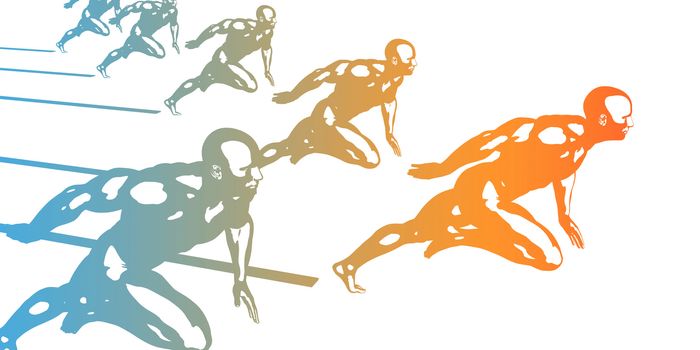 Running Silhouette Background as a Sport Concept
