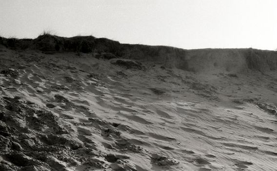 Black and white film image of Achnahaird beach