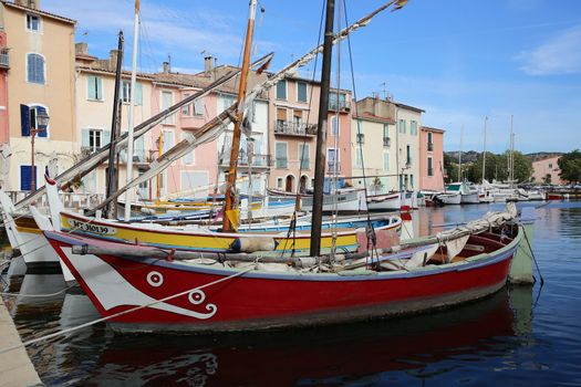 Martigues, France - June 20, 2016: The Old Harbor with Boats. Le Miroir Aux Oiseaux (Mirror Bird) Area
