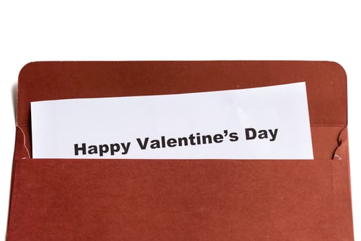 happy valentine's day words in the red envelope