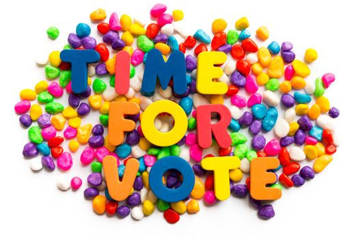 time for vote words on colorful stone