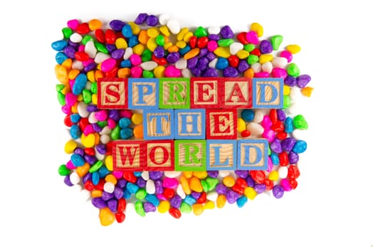 spread the world word in colorful stone