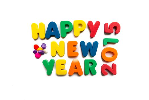 happy new year 2015 in white background