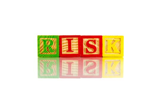 Risk reflection on white background