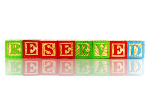 Reserved word reflection on white background