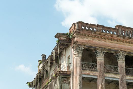 Manikgonj, Bangladesh - August 8: The great Baliati Zomidar Bari is located at the Saturia Upozila of Manikganj district. Name of the village is Baliati. This building is about 200 years of old. Gobinda Ram Shaha was the settler of the Zomidari at Baliati. He was a salt merchant. His forefather was poor and started small business. Later he owned that from his parent. Then he extended that business further and established Zomidari.
Photo taken on: August 8, 2014