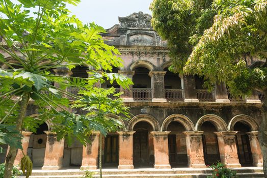 Manikgonj, Bangladesh - August 8: The great Baliati Zomidar Bari is located at the Saturia Upozila of Manikganj district. Name of the village is Baliati. This building is about 200 years of old. Gobinda Ram Shaha was the settler of the Zomidari at Baliati. He was a salt merchant. His forefather was poor and started small business. Later he owned that from his parent. Then he extended that business further and established Zomidari.
Photo taken on: August 8, 2014