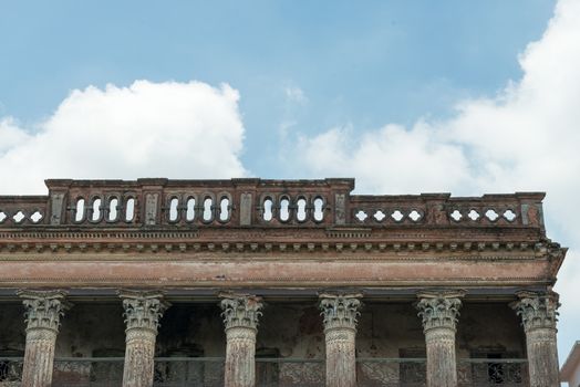 Manikgonj, Bangladesh - August 8: The great Baliati Zomidar Bari is located at the Saturia Upozila of Manikganj district. Name of the village is Baliati. This building is about 200 years of old. Gobinda Ram Shaha was the settler of the Zomidari at Baliati. He was a salt merchant. His forefather was poor and started small business. Later he owned that from his parent. Then he extended that business further and established Zomidari.
Photo taken on: August 8, 2014