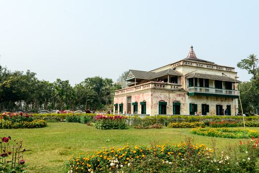 KUSHTIA, BANGLADESH - FEBRUARY 22: The Photo was taken on FEBRUARY 22, 2014. Shilaidaha Kuthi Bari is a place in Kumarkhali Upazila of Kushtia District in Bangladesh. The place is famous for Kuthi Bari; a country house made by Dwarkanath Tagore.Rabindranath Tagore lived a part of life here and created some of his memorable poems while living here. In 1890 Tagore started managing their family estates in Shelaidaha. He stayed there for over a dacade at irregular intervals between 1891 to 1901. It is a country house build by the father of Rabindranath, Maharshi Debendranath Tagore. The house was repossessed by a Bank; the Tagore Estate was a debtor to this Bank, who auctioned off the property and it became the possession of the Zamindar of Bhagyakul (Munshiganj), Roy family.