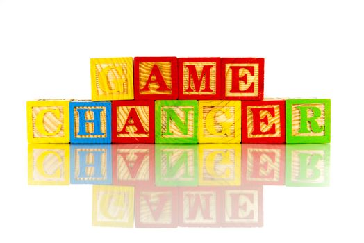 game changer word reflection on white background