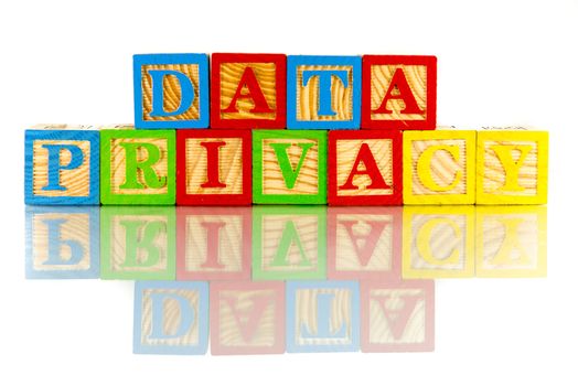 data privacy colorful word on the white background