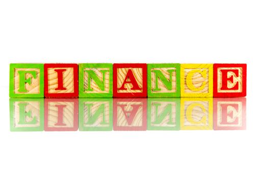 finance colorful word on the white background