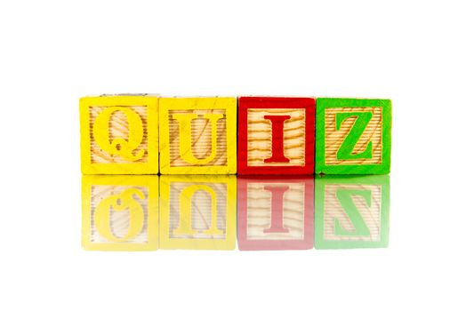 quiz colorful word on the white background