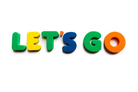 let's go colorful word on the white background