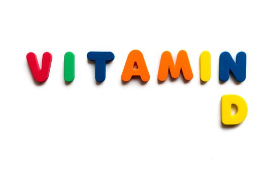 vitamin d colorful word on the white background