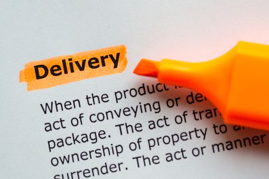 delivery word highlighted on the white background