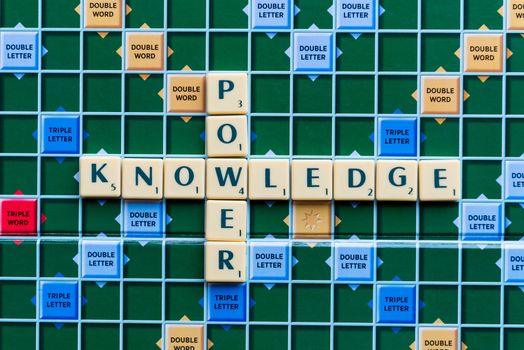 knowledge power Crossword on the colorful game board