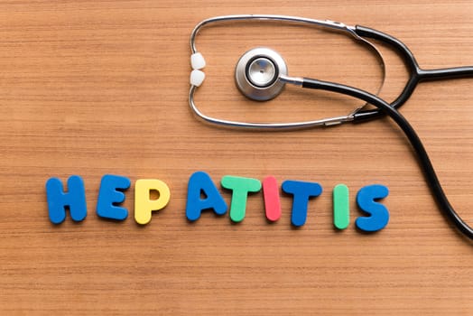 hepatitis colorful word on the wooden background