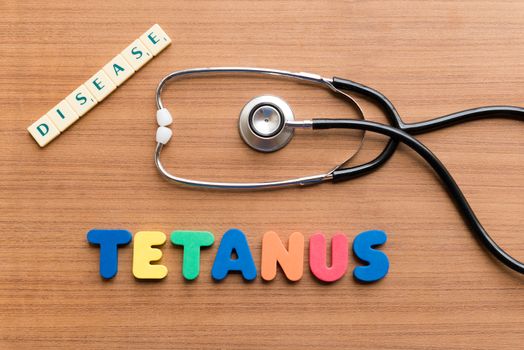 tetanus word on the wooden background