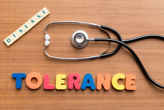 tolerance word on the wooden background