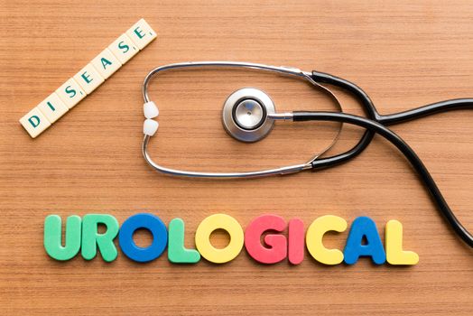urological word on the wooden background