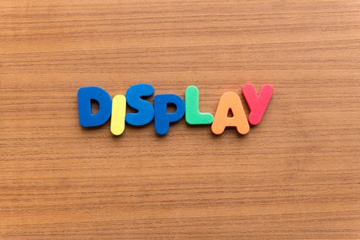display colorful word on the wooden background
