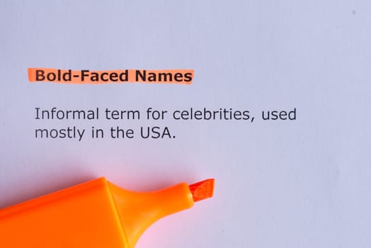 bold faced names