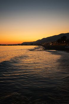 Alanya city, view from the beach, one of the famous destinations in Turkey