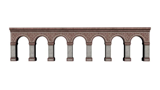 Castle arches isolated in white background - 3D render