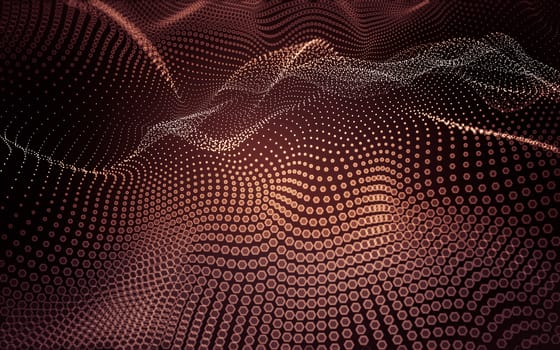 Abstract polygonal space low poly dark background with connecting dots and lines. Connection structure. 3d rendering