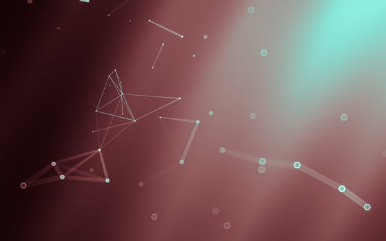 Abstract polygonal space low poly dark background with connecting dots and lines. Connection structure. 3d rendering