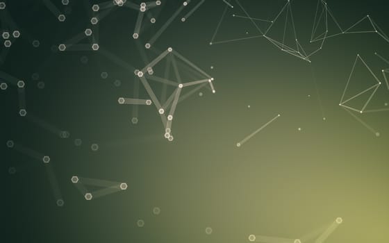 Abstract polygonal space low poly dark background with connecting dots and lines. Connection structure. 3d rendering