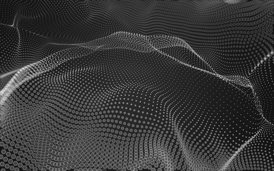 Abstract polygonal space low poly dark background with connecting dots and lines. Connection structure. 3d rendering