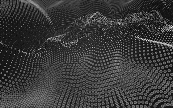 Abstract polygonal space low poly dark background with connecting dots and lines. Connection structure. 3d rendering