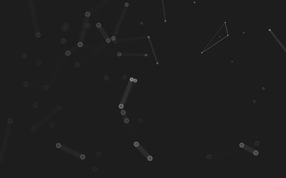 Abstract polygonal space low poly dark background with connecting dots and lines. Connection structure. 3d rendering