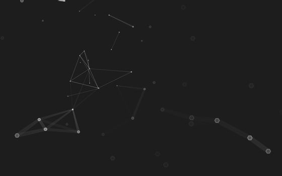 Abstract polygonal space low poly dark background with connecting dots and lines. Connection structure. 3d rendering