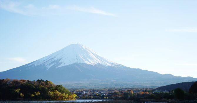 Fuji Mount and Asi lake, the famous place to visit in Japan.