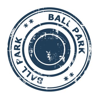 Ball Park business concept rubber stamp isolated on a white background.