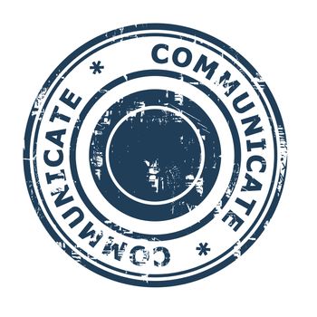 Communicate business concept rubber stamp isolated on a white background.
