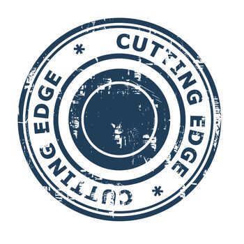 Cutting Edge business concept rubber stamp isolated on a white background.