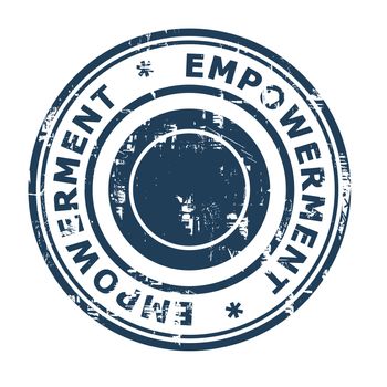 Empowerment business concept rubber stamp isolated on a white background.